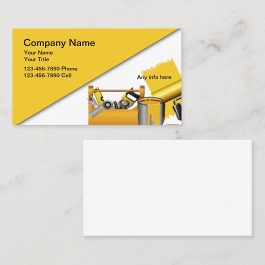 Carte De Visite Conception professionnelle de peintre (Devant / Derrière)