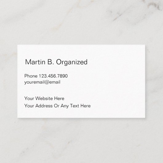 Carte De Visite Conception professionnelle d'un archiviste simple (Dos)