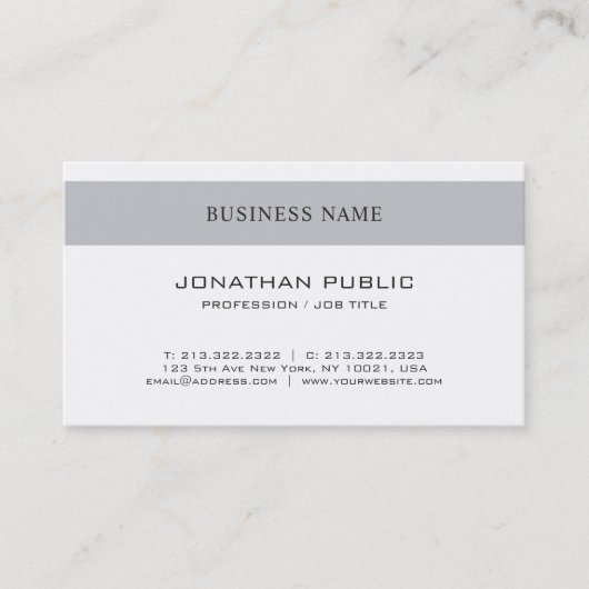 Carte De Visite Conception professionnelle élégante simple moderne (Devant)