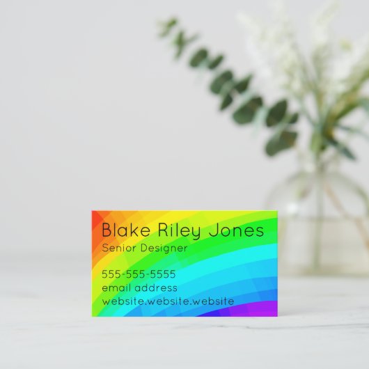 Carte De Visite Conception Rainbow personnalisable (Debout devant)