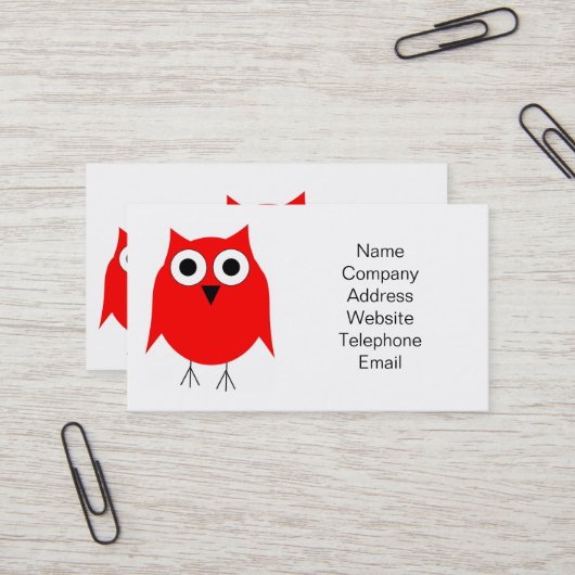 Carte De Visite Conception Red Owl (Devant/Arrière en situation)