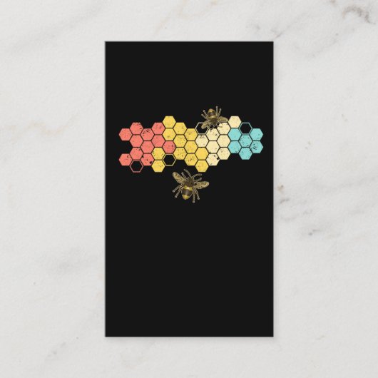 Carte De Visite Conception rétro de l'apiculteur d'abeilles (Devant)