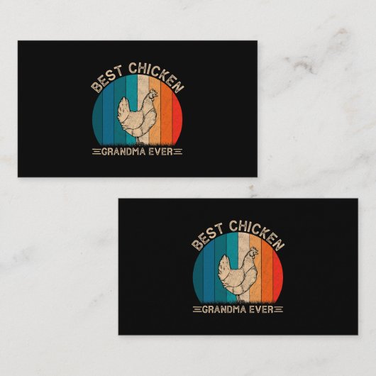 Carte De Visite Conception Rétro De Poulet Pour Grand-Mère Drôle M (Devant / Derrière)