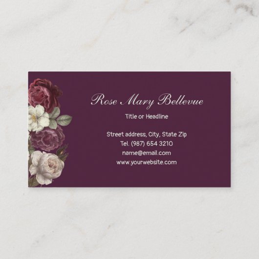 Carte De Visite Conception rose (Dos)