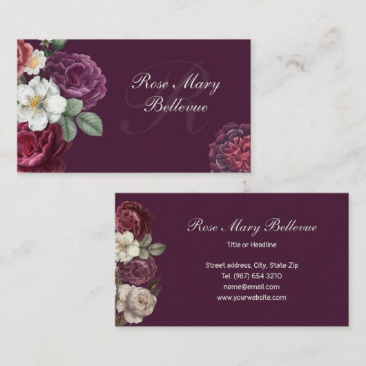 Carte De Visite Conception rose (Devant / Derrière)