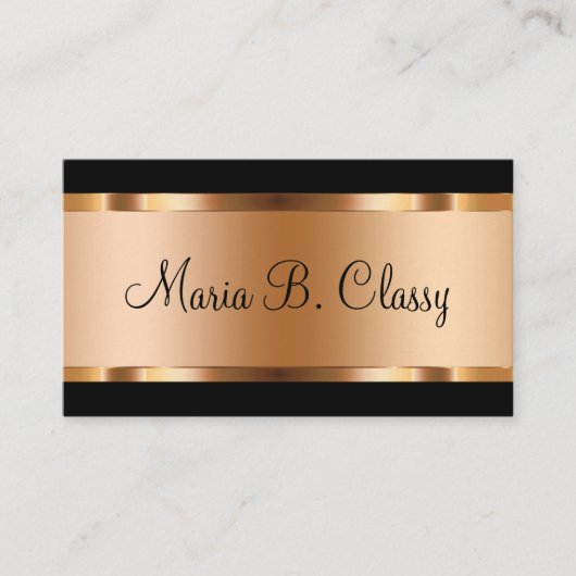 Carte De Visite Conception rose chique de style d'or (Devant)