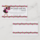 Carte De Visite Conception rose de service de nettoyage de point (Devant / Derrière)