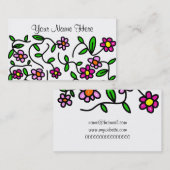 Carte De Visite Conception rose lunatique de marguerite de jolie (Devant / Derrière)