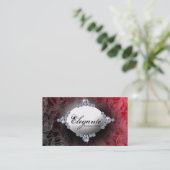 Carte De Visite conception rouge chique (Debout devant)