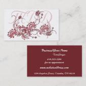 Carte de visite : : Conception rouge de fleur de (Devant / Derrière)