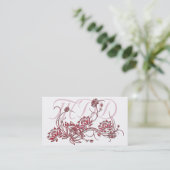 Carte de visite : : Conception rouge de fleur de (Debout devant)