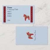 Carte De Visite Conception scandinave de cheval de Dala de Suédois (Devant / Derrière)