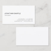 Carte De Visite Conception simple blanche professionnelle élégante (Devant / Derrière)