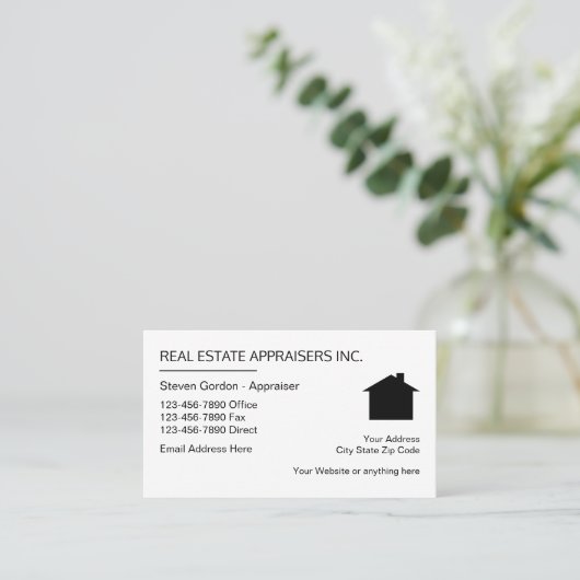 Carte De Visite Conception simple de priseur d'immobiliers (Debout devant)