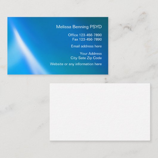 Carte De Visite Conception simple de psychiatre (Devant / Derrière)