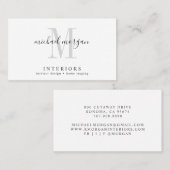 Carte De Visite Conception simple de script de designer d'intérieu (Devant / Derrière)