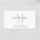 Carte De Visite Conception simple de script de designer d'intérieu (Devant)