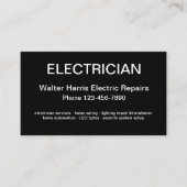 Carte De Visite Conception simple d'électricien (Devant)
