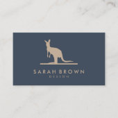 Carte De Visite Conception simple du logo Kangaroo Silhouette (Devant)