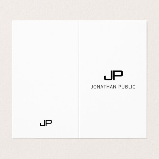 Carte De Visite Conception simple élégante de monogramme moderne (Extérieur déplié)