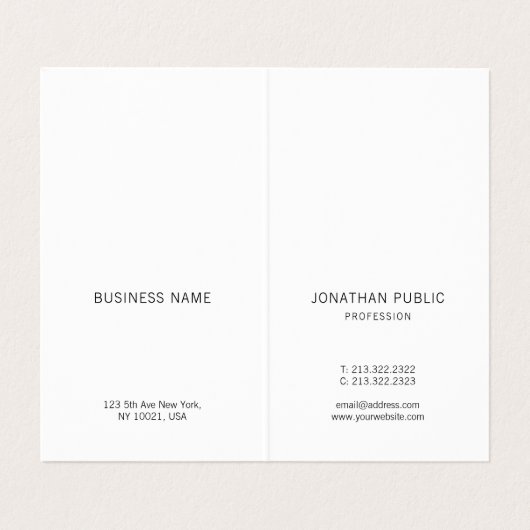 Carte De Visite Conception simple élégante de monogramme moderne (Intérieur déplié)