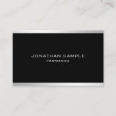 Carte De Visite Conception simple et moderne Argent élégant (Devant)