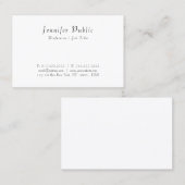 Carte De Visite Conception simple et moderne manuscrite Élégant Sc (Devant / Derrière)