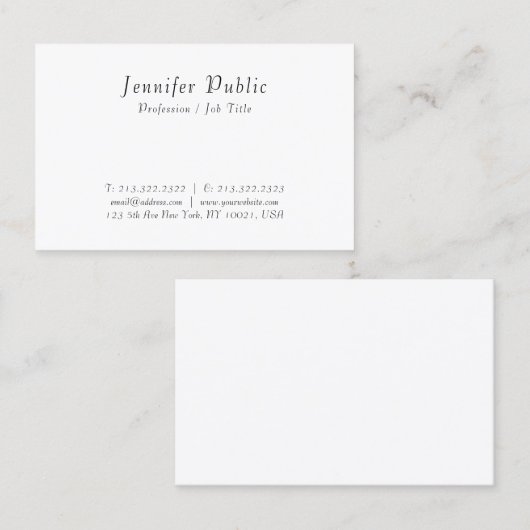 Carte De Visite Conception simple et moderne manuscrite Élégant Sc (Devant / Derrière)