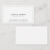 Carte De Visite Conception simple et professionnelle Blanc minimal (Devant / Derrière)