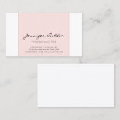Carte De Visite Conception simple moderne créative rose et blanche (Devant / Derrière)