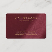 Carte De Visite Conception simple moderne élégante Texte doré Tend (Dos)