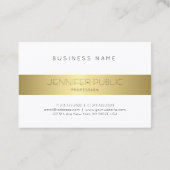 Carte De Visite Conception simple sophistiquée de couleur or moder (Dos)