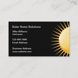 Carte De Visite Conception Soleil Gras Énergie Solaire