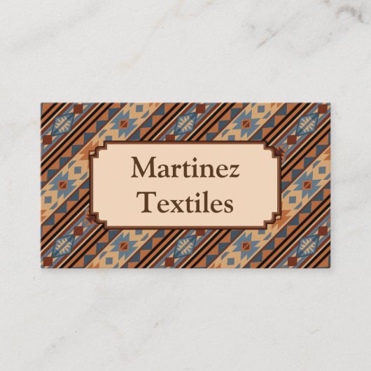 Carte De Visite Conception sud-ouest Adobe Grey Brown Tribal Motif (Devant)