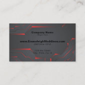 Carte De Visite Conception Technologique Abstraite Moderne | Noir  (Dos)