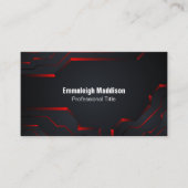 Carte De Visite Conception Technologique Abstraite Moderne | Noir  (Devant)