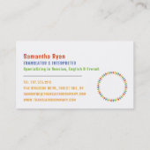 Carte De Visite Conception, traducteur et interprète de communicat (Dos)