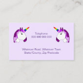 Carte De Visite Conception Unicorn personnalisée (Dos)