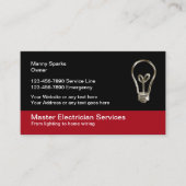 Carte De Visite Conception unique d'électricien (Devant)