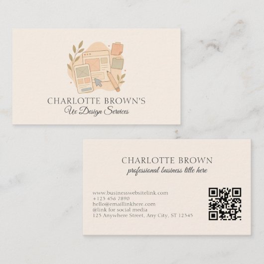 Carte De Visite Conception UX Expérience Utilisateur Interface Pro (Devant / Derrière)