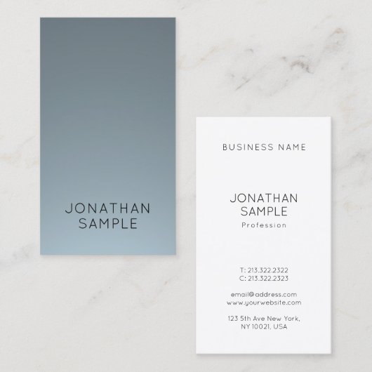 Carte De Visite Conception verticale simple et sophistiquée Plain (Devant / Derrière)
