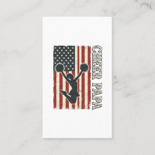 Carte De Visite Conception vintage de cheer Papa USA Drapeau_1