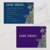 Carte De Visite Conception vintage Peacock Paisleys (Devant / Derrière)