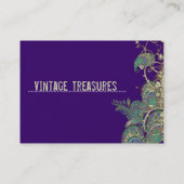 Carte De Visite Conception vintage Peacock Paisleys (Dos)