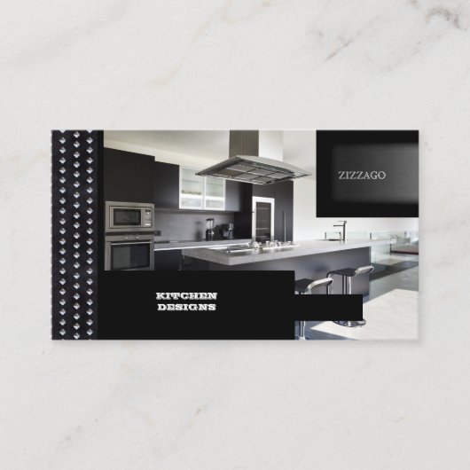 Carte De Visite Conceptions de CUISINE Métal Noir (Devant)