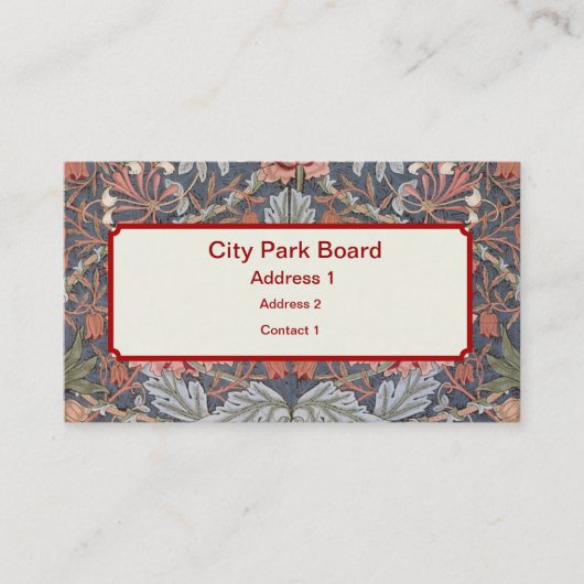 Carte De Visite Conceptions de papier peint de William Morris (Devant)