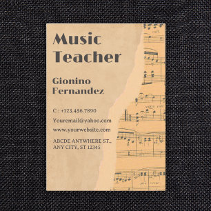 Carte De Visite Concert de musique vintage