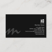 Carte De Visite Concert Promoter Entertainment BoldScript Monogram (Dos)
