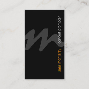 Carte De Visite Concert Promoter Entertainment BoldScript Monogram