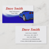 Carte De Visite Concessionnaire automobile (Devant / Derrière)